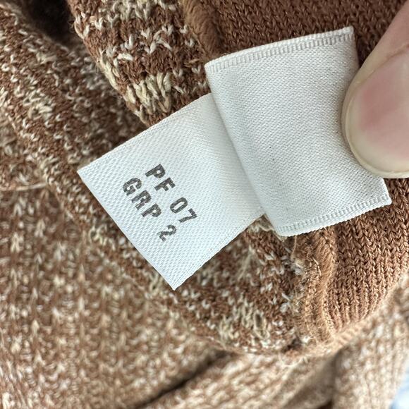 St John Tweed Blazer Jacket 12 Brown Textured Knit Gold Button Fringe Jacket - Picture 11 of 11